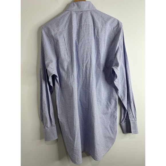 Turnbull & Asser Bespoke Purple Blue Check Dress Shirt Men 15 (Chest 44) England - Picture 3 of 7